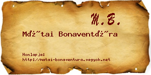 Mátai Bonaventúra névjegykártya